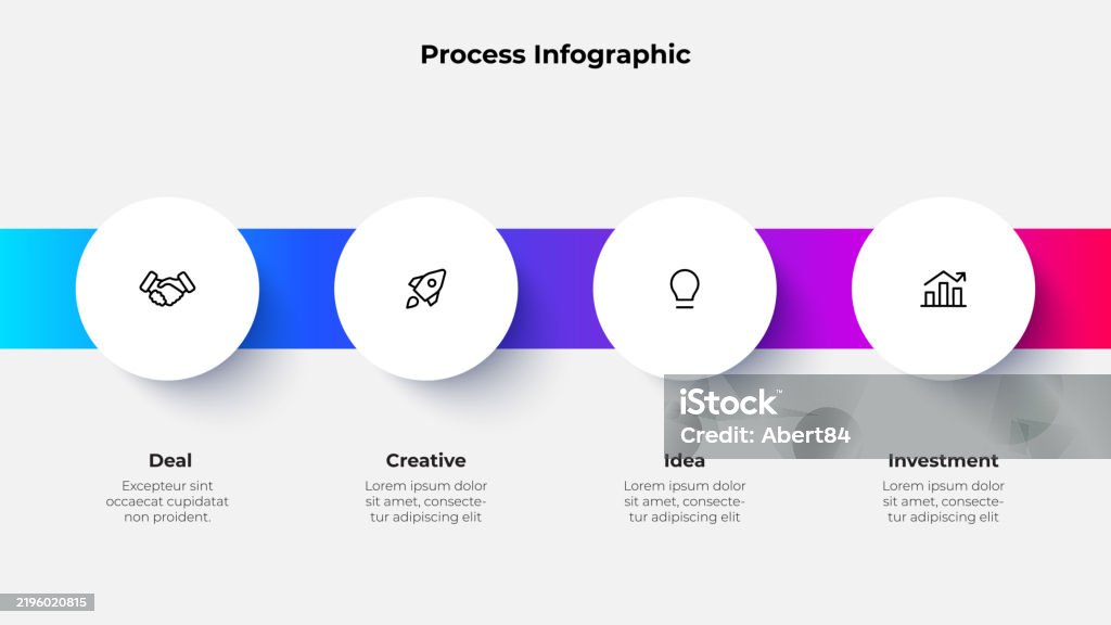 Process Circle Circle Process Template Diagram With 4 Steps Or Options Four Circles ...