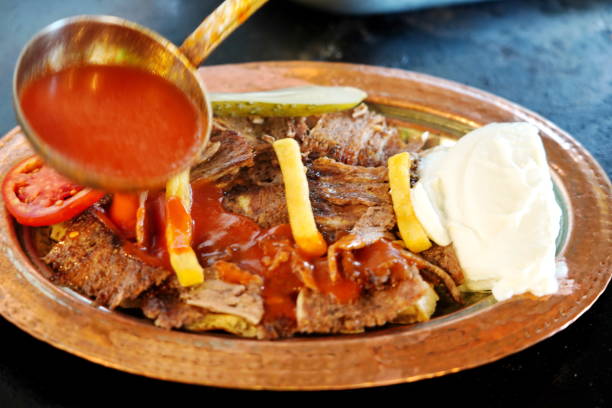 Traditional Turkish kebab, iskender kebab.