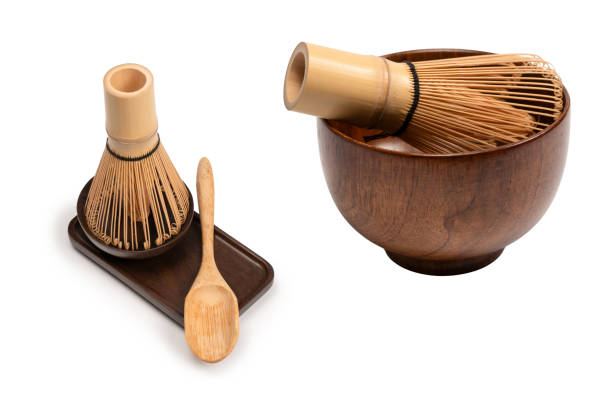 istock Bamboo crown and bamboo bowl isolated on a white background. 2196023500