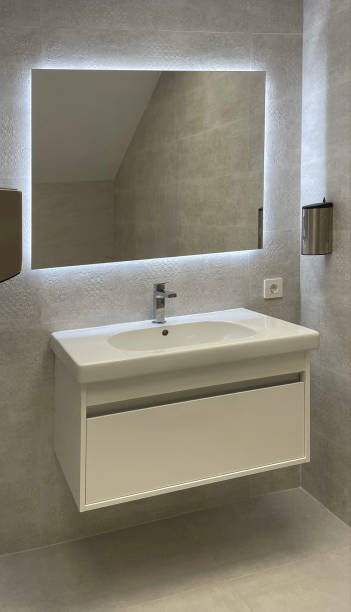 istock Washbasin with faucet in modern bathroom 2196024919