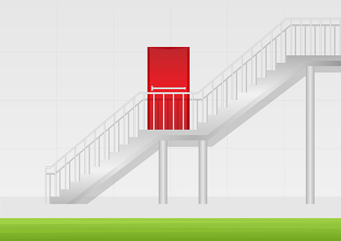 Fire Exit Slide Spring Return Emergency Exit Stair Fire Exit Stair Stock Illustration - Download ...