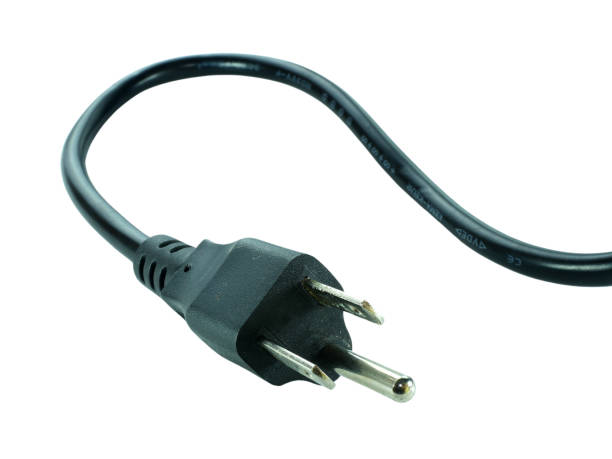 istock Wire cable of usb and adapter isolated on white background with clipping path.Electronic Connector.Selection focus. 2196034325