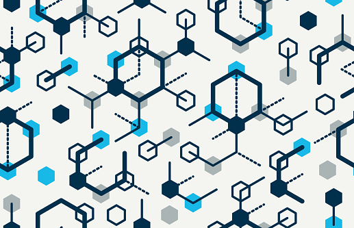 Molecules Seamless Pattern Vector Endless Background With A Lot Of ...