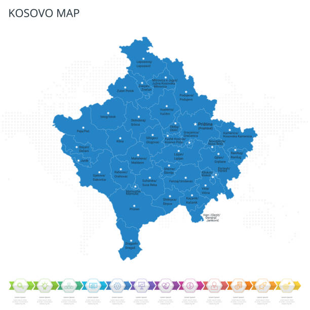 Kosovo Map Infographic Detailed Map With Regions And Cities Of The Kosovo Map Infographic Detailed Map With Regions And Cities Of The Country 