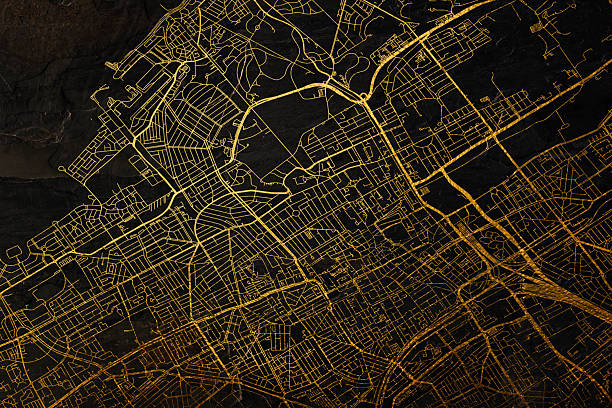 istock Den Haag, Netherlands on a map, selective focus golden city street Map on abstract background. 2196049928