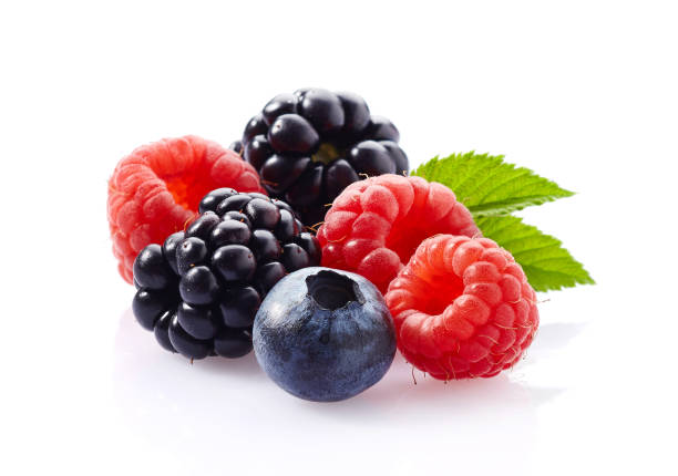 istock Mix berries with leaves in closeup 2196050865