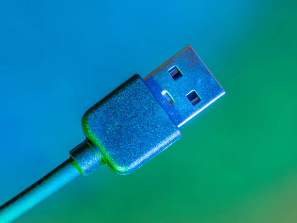 istock Close-up of USB connector cable 2196052848