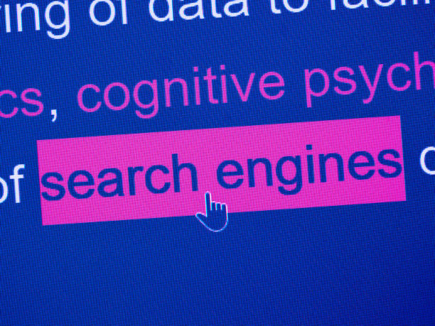 Search engines written on a monitor