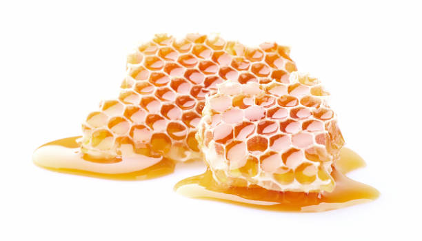istock Honeycomb in closeup on white background 2196053026
