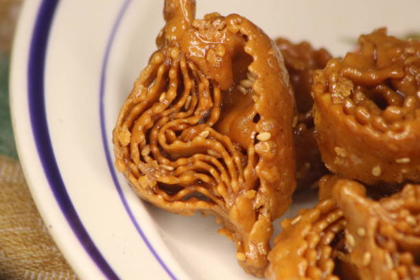 istock Chebakia Sweet Moroccan Cookie Close Up 2196053166