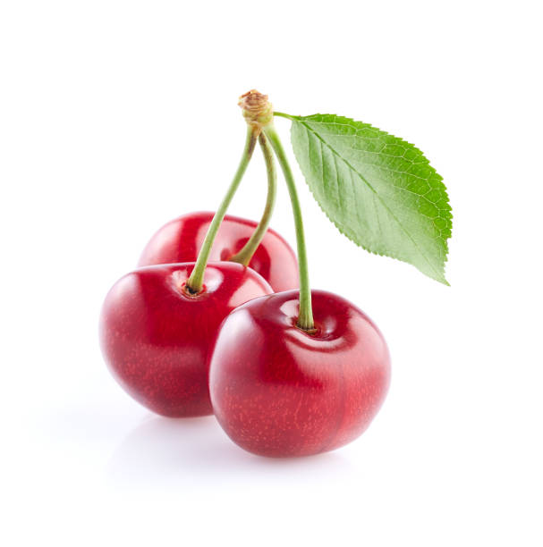 istock Sweet cherries on white background 2196053709