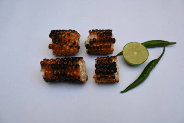 istock Grilled Sweet corn cob on white background. 2196057662