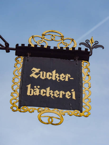 istock Gold-plated sign with inscription in German 2196058790