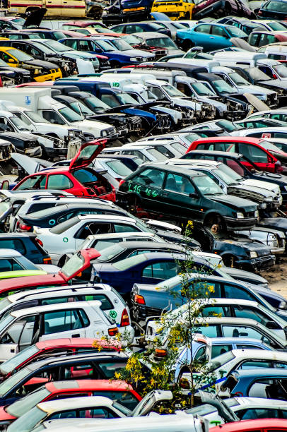 istock Old Junk Cars On Junkyard 2196059712