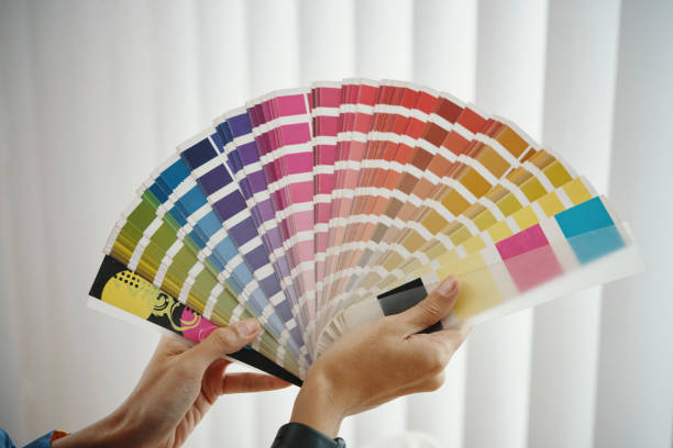 istock Unrecognizable Woman Holding Color Samples Palette Papers 2196069640