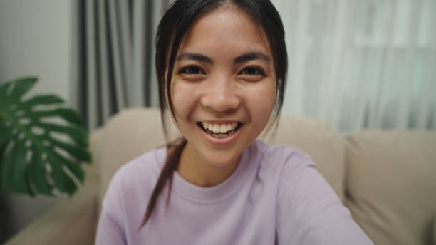 istock Teenager friendly greeting on a video call. 2196071084