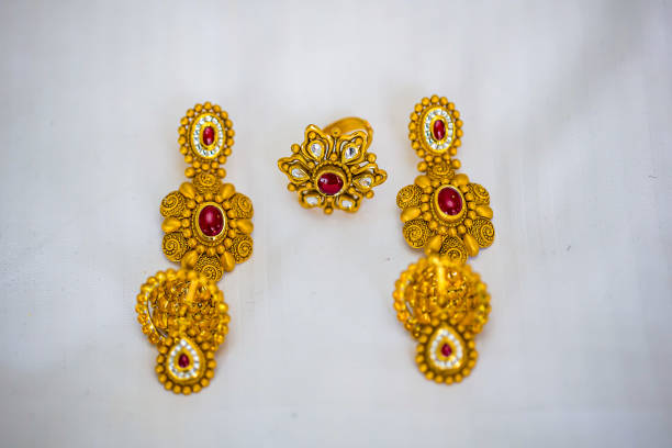 istock Indian bride's wedding jewelry close up 2196071913
