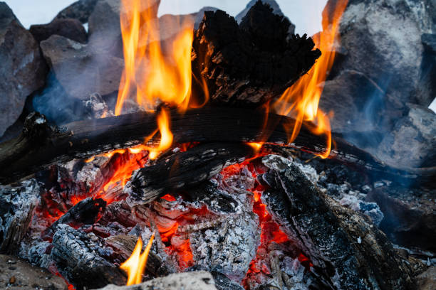 istock Campfire Burning in Fire Ring in Winter with Snow 2196073129