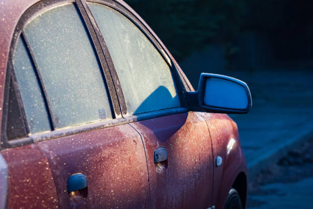 istock Frost snow covered car door handle and window in england uk 2196074457