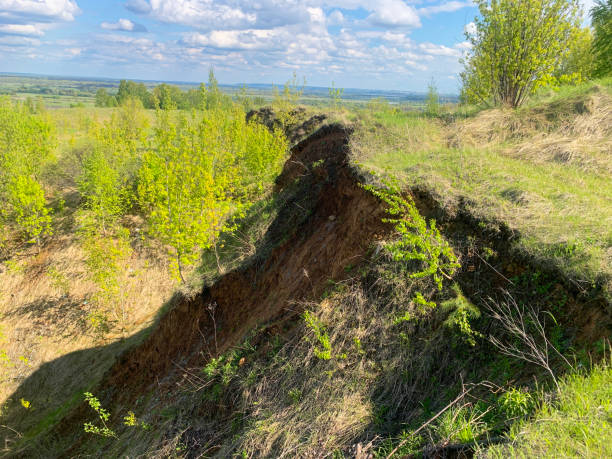 istock Hillside with a large crack in it 2196075296