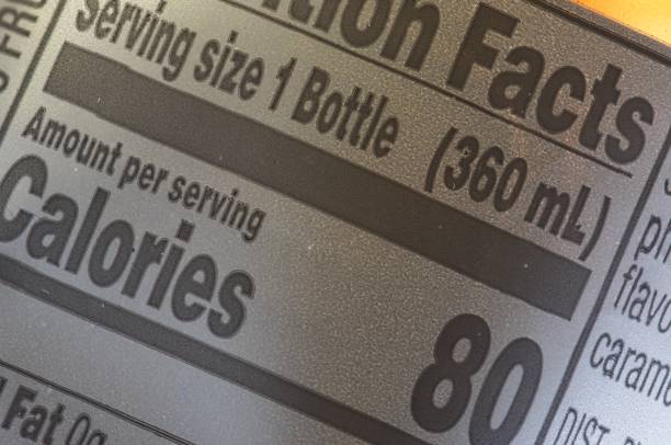 istock Label showing calories and serving size for beverage 2196076440