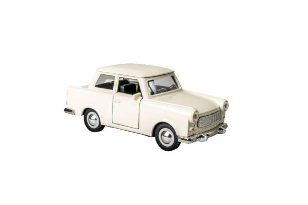istock A white toy car trabant with chrome trim sits on a white background 2196076891
