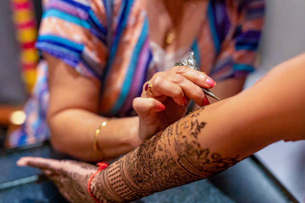 istock Indian bride's wedding henna mehendi mehndi hands close up 2196077554