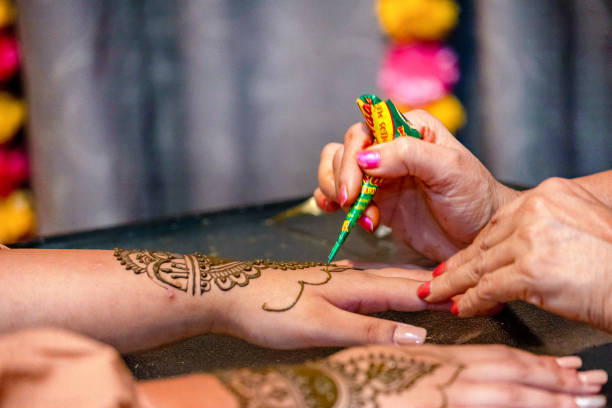 istock Indian bride's wedding henna mehendi mehndi hands close up 2196078285