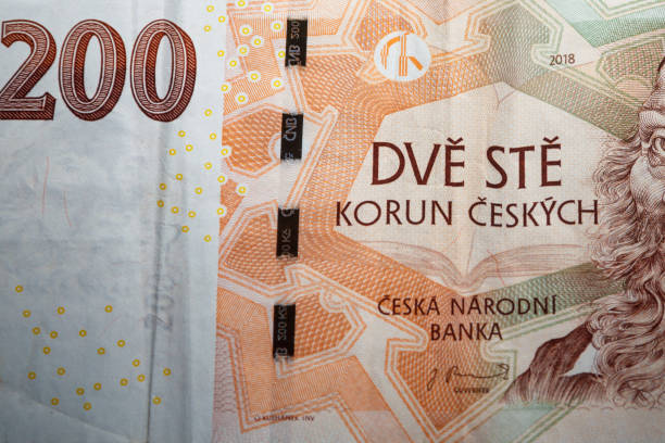 istock Macro shot of 200 Czech koruna banknote 2196079749