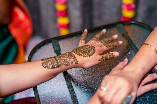 istock Indian bride's wedding henna mehendi mehndi hands close up 2196080031