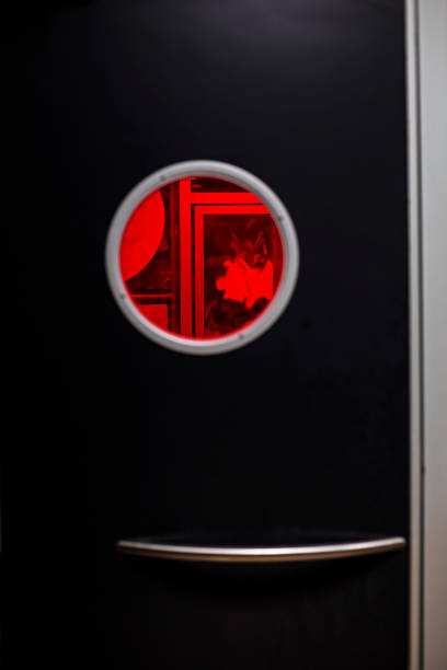 stylish designer door in a public place in a cafe