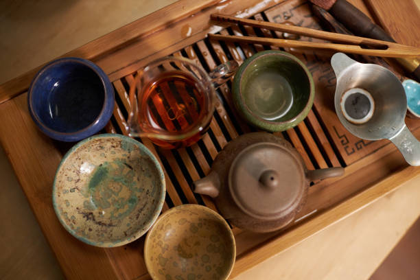 istock Tea Ceremony Set On Wooden Tray 2196081877