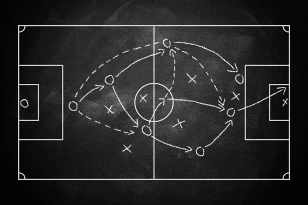 istock Soccer or football plan on blackboard with tactics strategy 2196082029