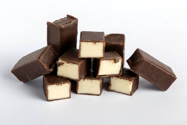 istock Candies with a delicate souffle filling in chocolate glaze. 2196086788