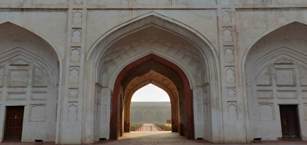 istock The archway is white and red 2196087786