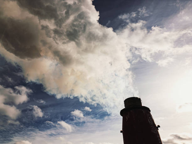 Aerial view of a natural gas power station.