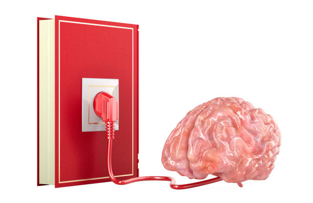 istock Book charging brain. Book as energy for brain, concept. 3D rendering 2196087912