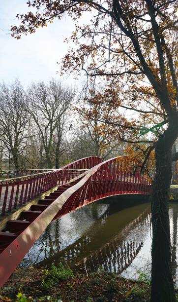 istock Red Bargebrug Bridge Bruges Belgium 2196089573