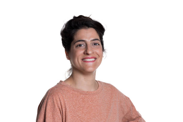 istock Woman laughing on white background. 2196093008