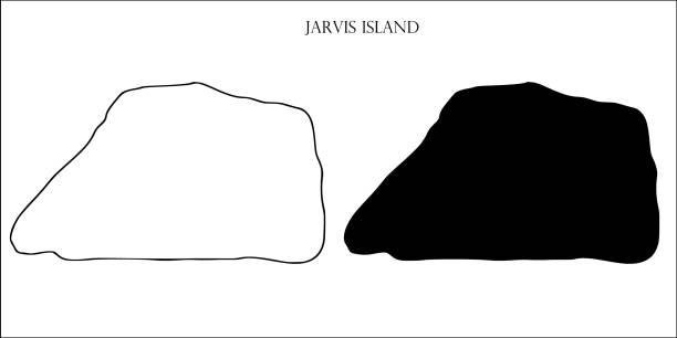 ilustraciones, imágenes clip art, dibujos animados e iconos de stock de mapa en blanco de la isla de jarvis, imágenes vectoriales del contorno del mapa de la isla de jarvis - isla jarvis