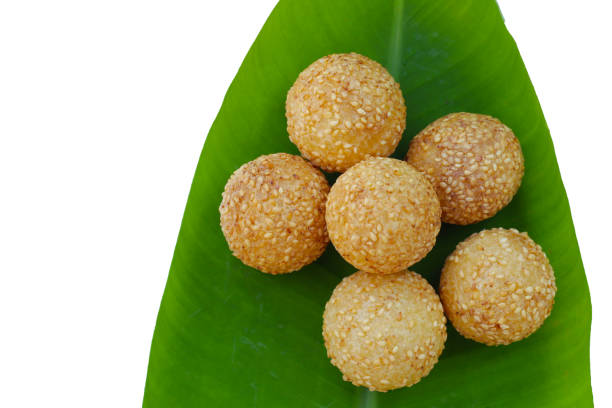 istock Thai snack, Fried mung bean stuffed balls 2196100622