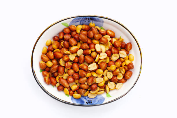 istock Red skin peanuts roasted salted, peanut snacks 2196101460