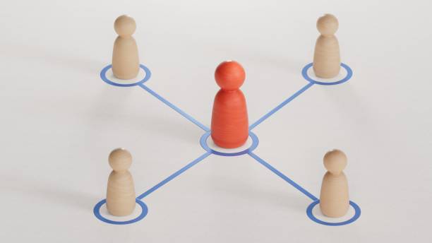 istock Teamwork icon. Business teams symbol. Leadership and connection sign.Organized groups managed by a leader.Leadership with business success concept.3D rendering on white background. 2196106041