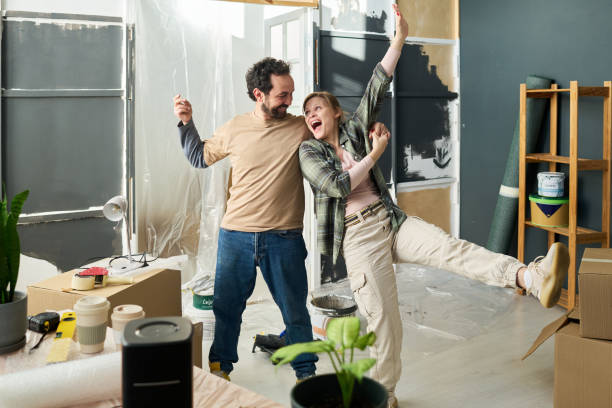 istock Dancing during renovation of living room 2196112617