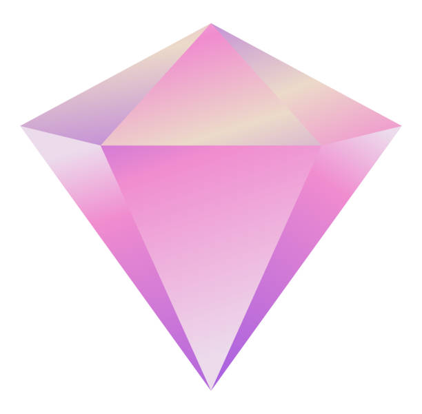 istock Diamond gem emoji icon pink and purple gradient Abstract 3D Shapes Sticker 2196119406