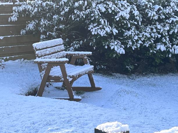 istock Snow fall over a domestic residence in Wakes UK 2196121010