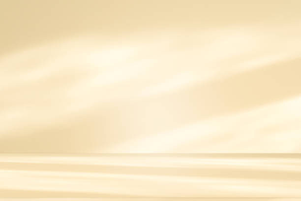 istock Studio style background wall decoration presentation uses white and beige tones. with shadows cast from a nearby window, concept creating a decorative 2196124222
