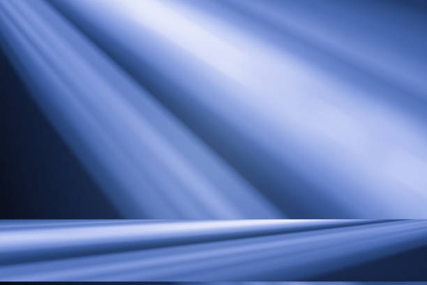 istock Studio style background wall decoration presentation uses white and blue tones. with shadows cast from a nearby window, concept creating a decorative 2196124227