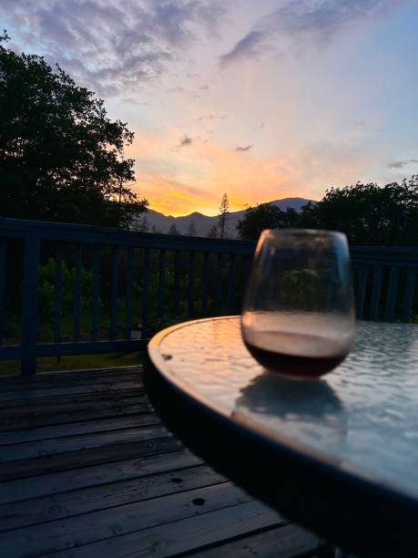 Wine at sunset