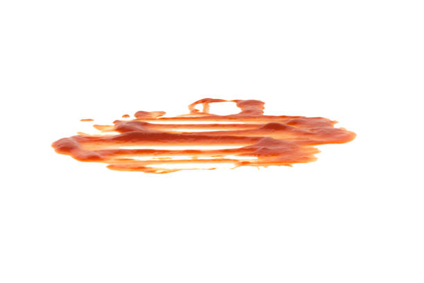 istock Red tomato sauce ketchup stains and smears 2196130003